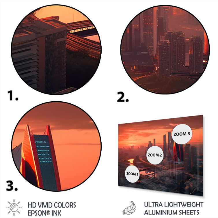 Red Barrel Studio® Orange And Pink Architectural Marvels II City Art